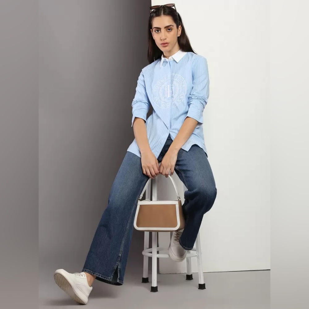 Tommy Hilfiger Embroidered Pinstripe Button-up